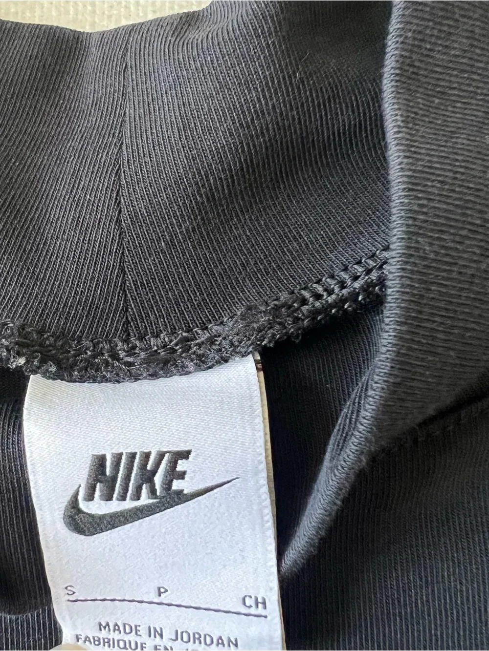 Nike Black Mock Neck Long Sleeve Top with White Swoosh Center Logo Athlete